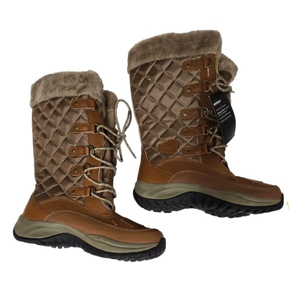Pacific Mountain Womens Fur-Lined Thinsulate Winter Boots Quilted Pattern Size 9 - Picture 8 of 12